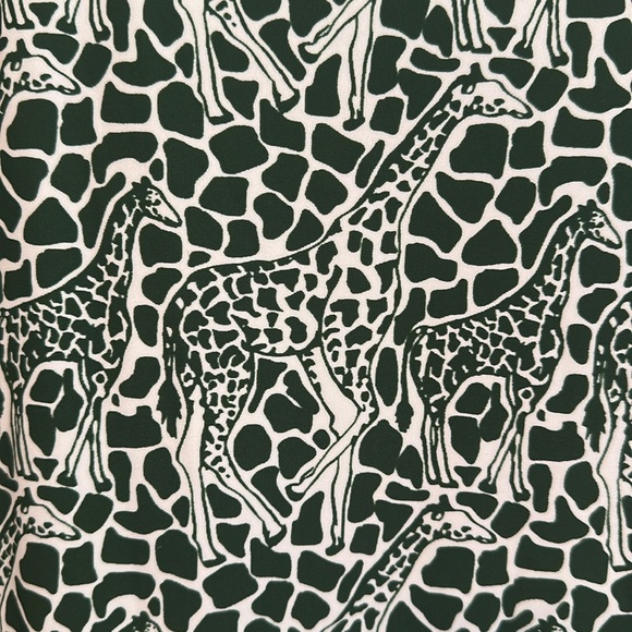 Jude Connally dark green and cream GraphicGiraffeMidi Dress, Ella style , large - Picture 13 of 16